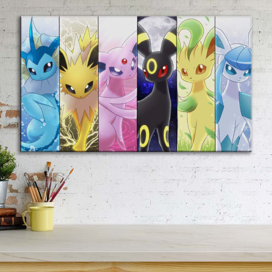 Pokemon Evee Evolution 46 Leinwandbilder – Bild 3