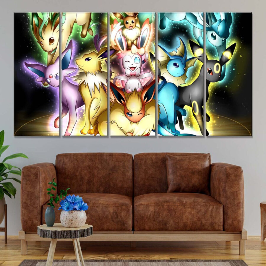 Pokemon Evee Evolution22 Leinwandbilder – Bild 2