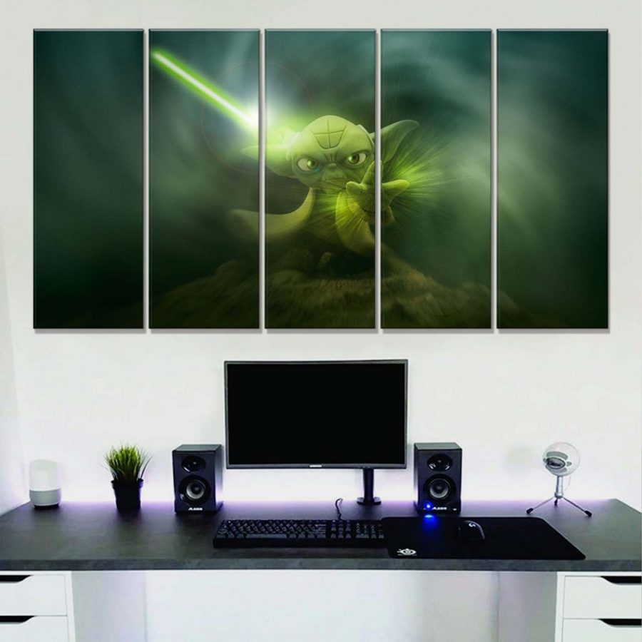 Star Wars Yoda Lichtschwert 39 Leinwandbilder – Bild 2