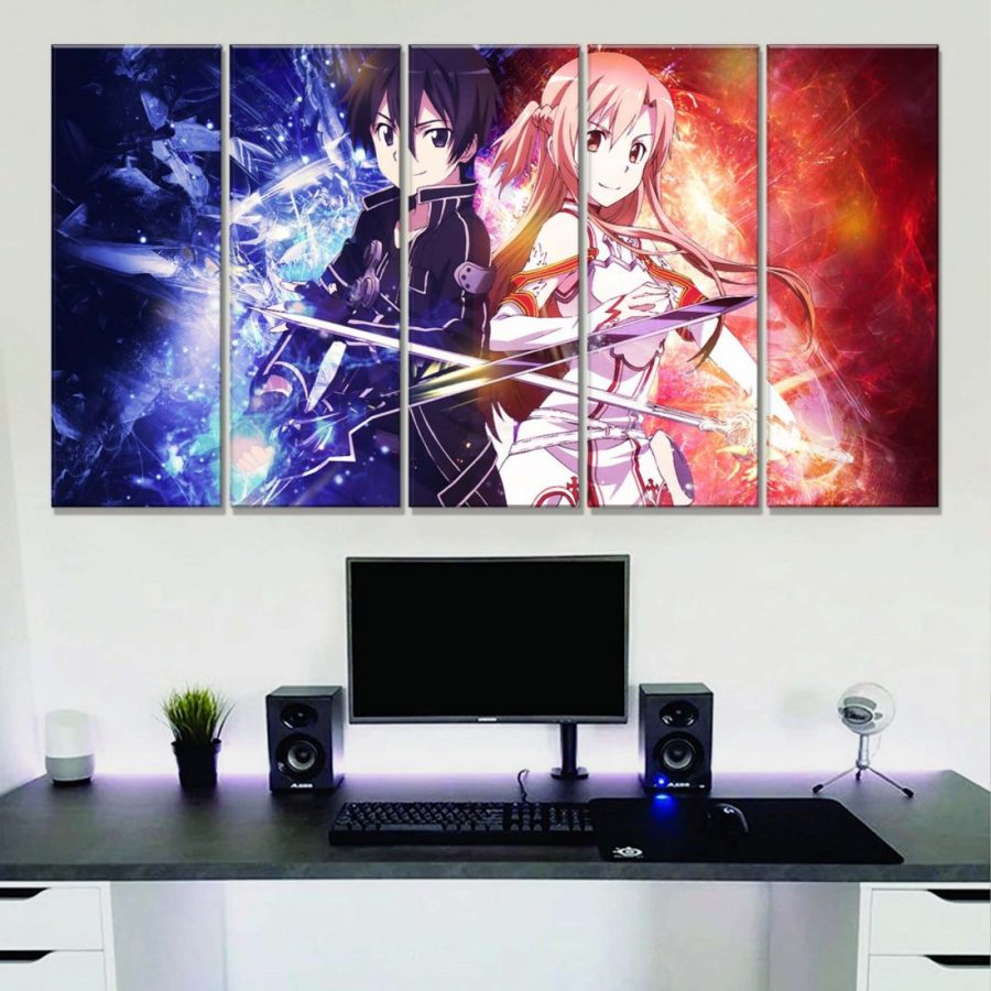 Sword Art Online Kirito und Silica 5 Leinwandbilder – Bild 2