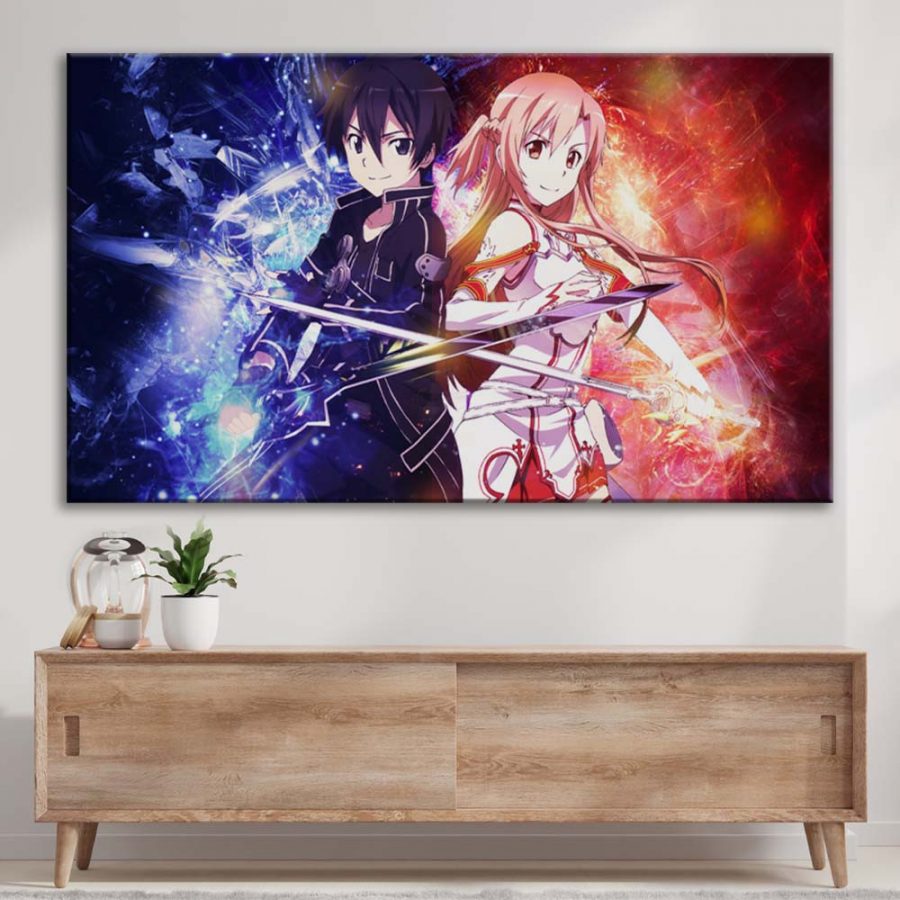 Sword Art Online Kirito und Silica 5 Leinwandbilder – Bild 3