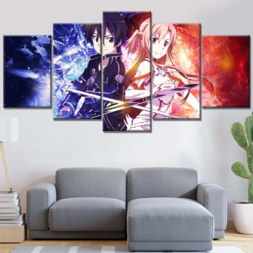 Sword Art Online Kirito und Silica 5 Leinwandbilder