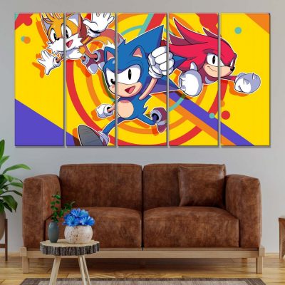 Alternative view of Sonic The Hedgehog Alle Charaktere 26 Leinwandbilder