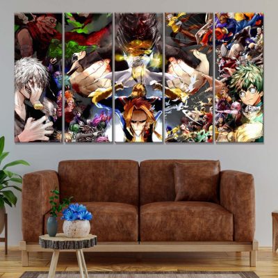 Alternative view of My Hero Academia Alle Charaktere 18 Leinwandbilder