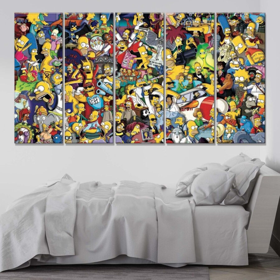 Die Simpsons Alle Charaktere 25 Leinwandbilder – Bild 2