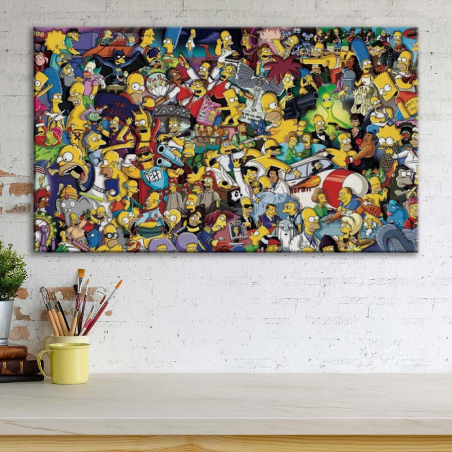 Die Simpsons Alle Charaktere 25 Leinwandbilder – Bild 3