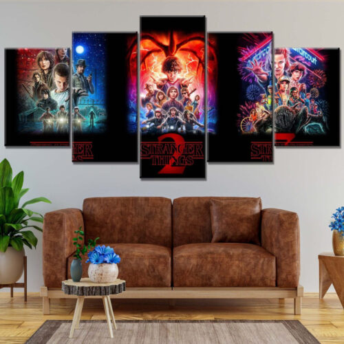 Stranger Thing Alle Charaktere 7 Leinwandbilder
