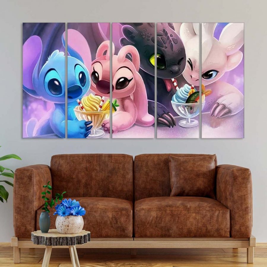 Disney Stitch and Angle 5 Leinwandbilder – Bild 2