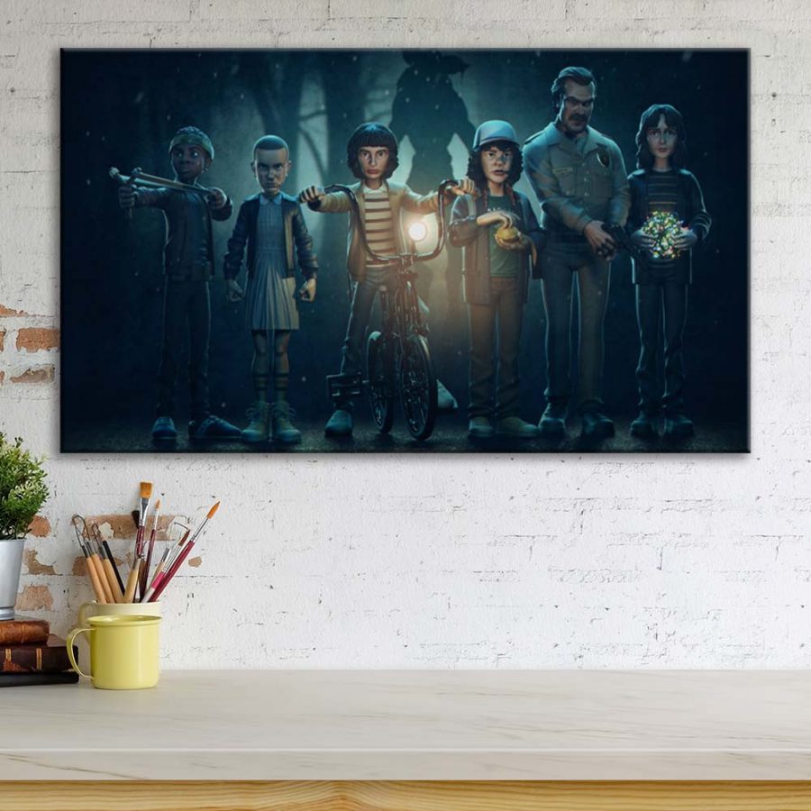 Stranger Thing Alle Charaktere 9 Leinwandbilder – Bild 3