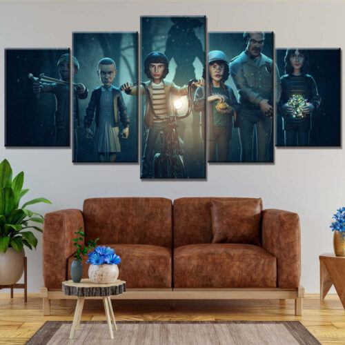 Stranger Thing Alle Charaktere 9 Leinwandbilder