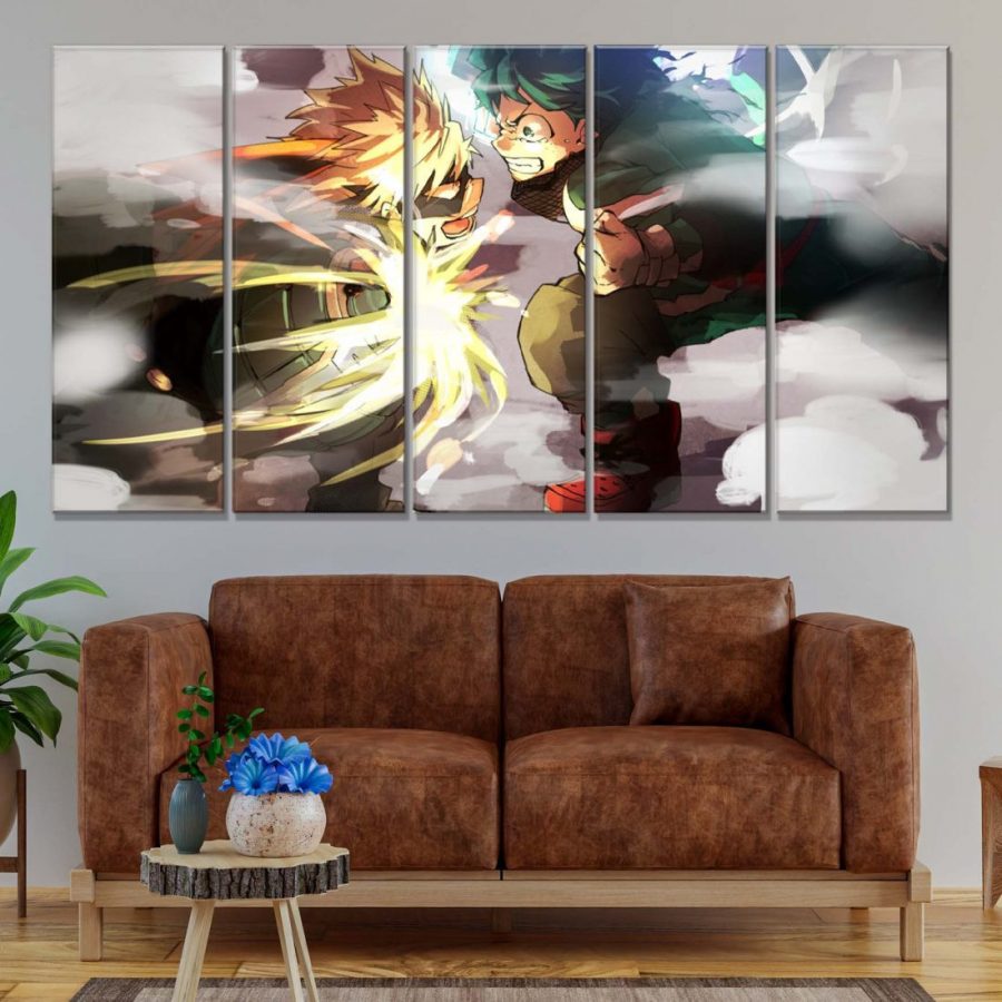 My Hero Academia Izuku Midoriya und Katsuki Bakugou Leinwandbilder – Bild 2