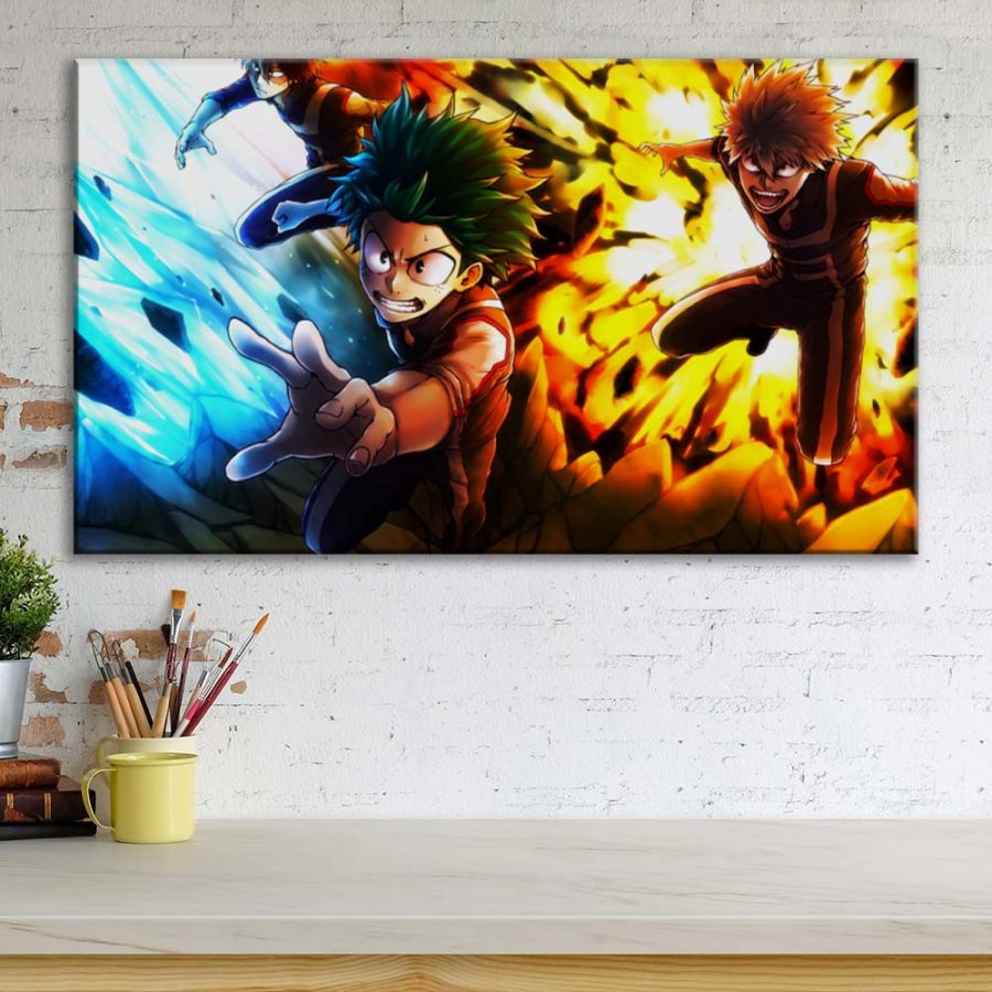 My Hero Academia Izuku Bakugou und Todoroki Leinwandbilder – Bild 3