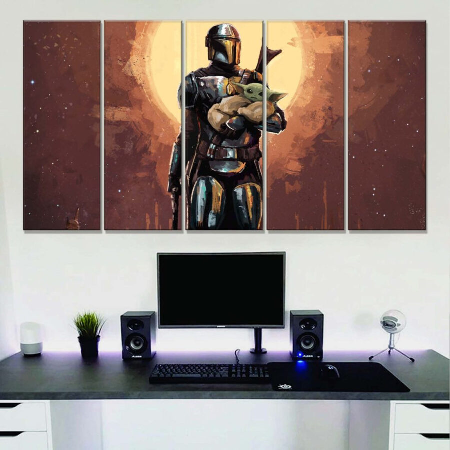 Star Wars Stormtrooper und Yoda 5 Leinwandbilder – Bild 2