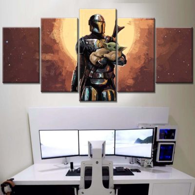 Star Wars Stormtrooper und Yoda 5 Leinwandbilder