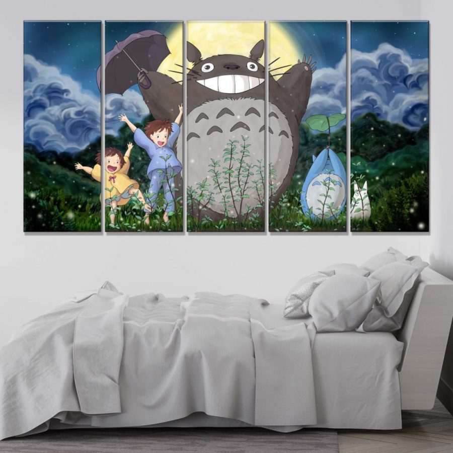 Mein Nachbar Totoro Alle Charaktere 4 Leinwandbilder – Bild 2