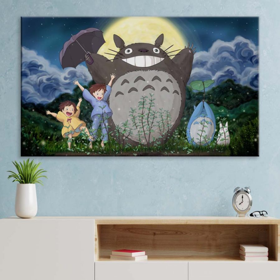 Mein Nachbar Totoro Alle Charaktere 4 Leinwandbilder – Bild 3