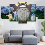 Mein Nachbar Totoro Alle Charaktere 4 Leinwandbilder