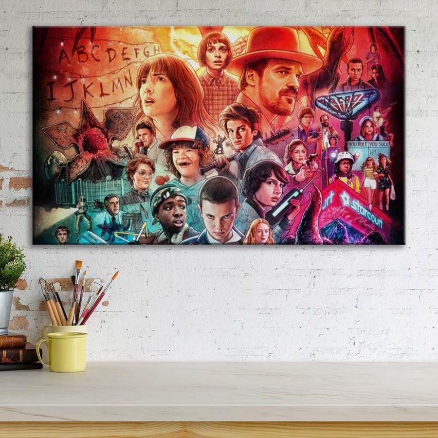 Stranger Thing Alle Charaktere 8 Leinwandbilder – Bild 3