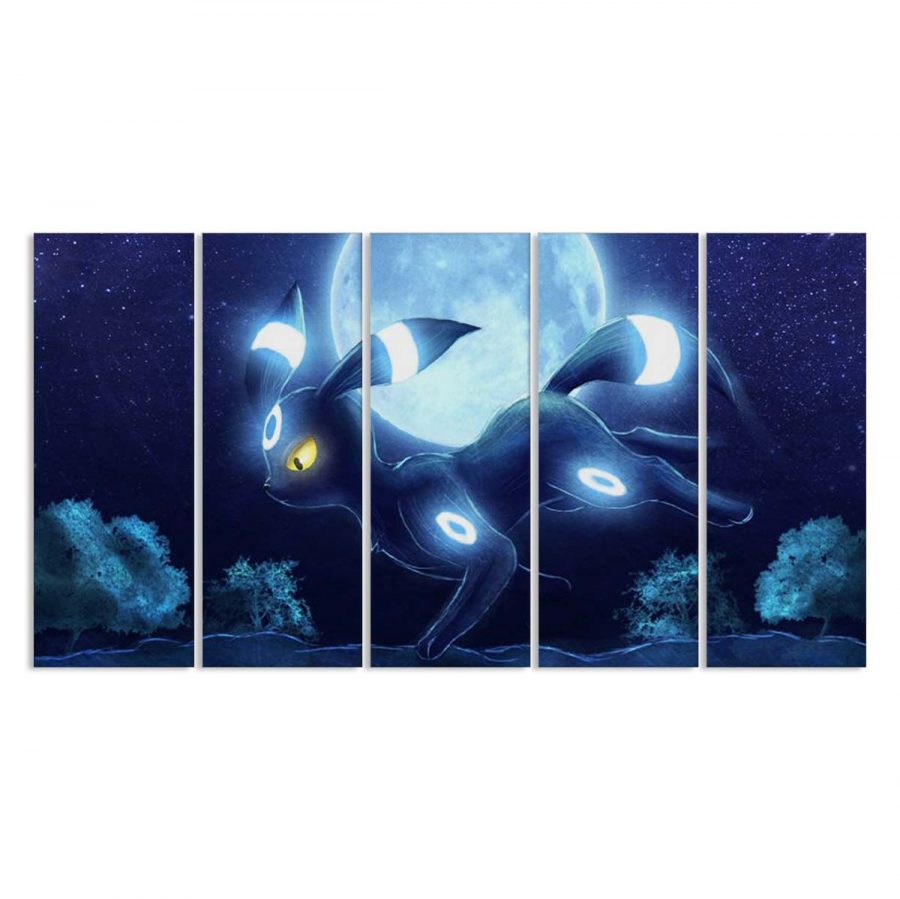 Nachtara Schwarz Pokemon Eeveelutions Leinwandbilder – Bild 2