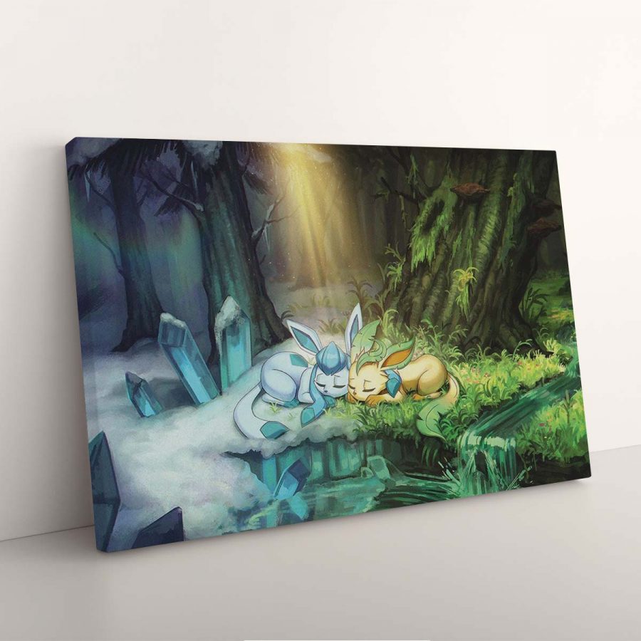 Folipurba und Glaziola schlafen Evoli Entwicklungen Pokemon Leinwandbilder – Bild 3