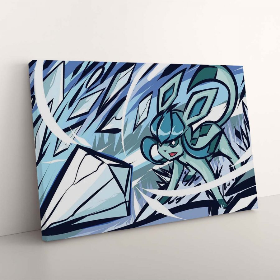Pokemon Glaceon Blau Leinwandbilder – Bild 3