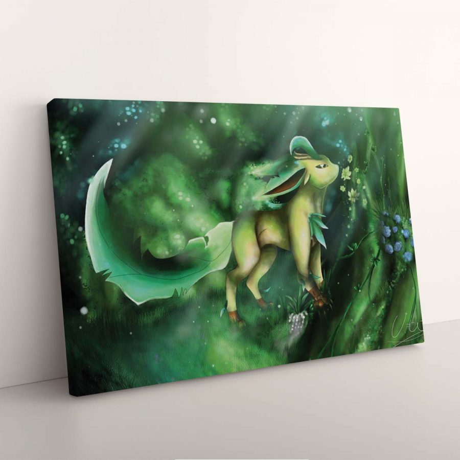 Leafeon Eevee Evolutions Grün Pokemon Leinwandbilder – Bild 3