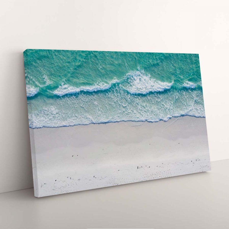 Wellen brechen am ruhigen Strand Sommermeer Leinwandbilder – Bild 3