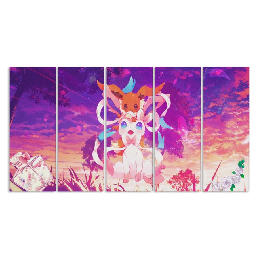Sylveon Eevee Pokemon Pink Niedliche Leinwandbilder – Bild 2