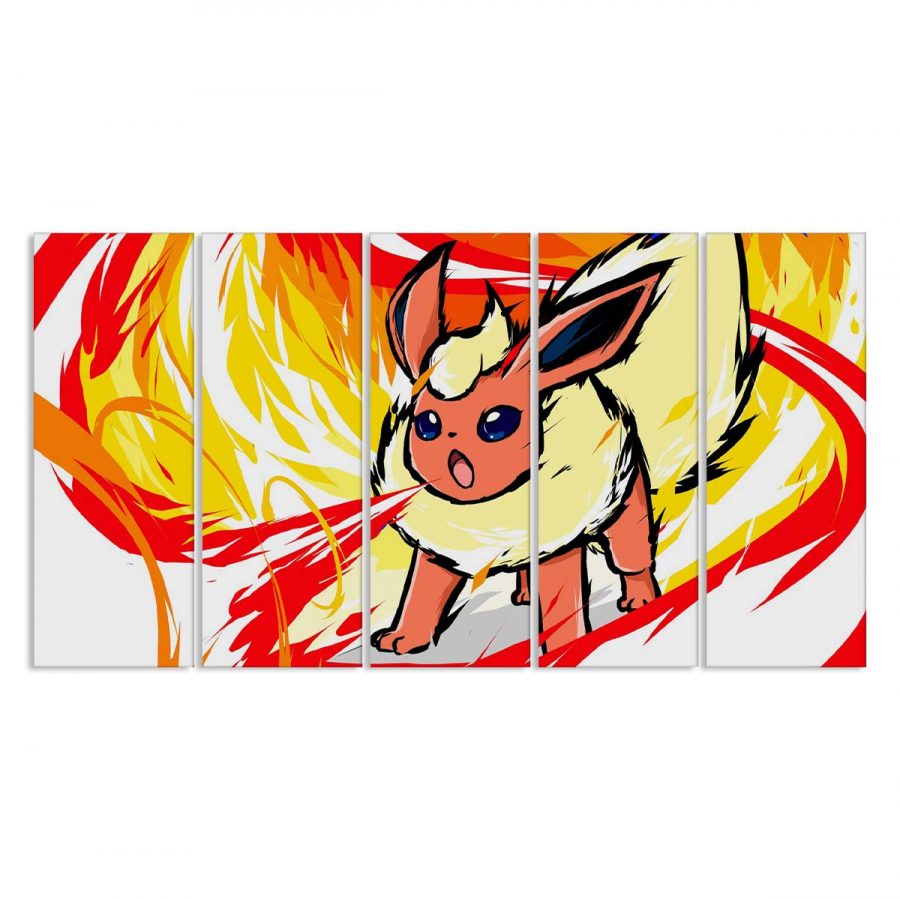 Flareon Pokemon mit Feuer Eevee Evolutions Leinwandbilder – Bild 2