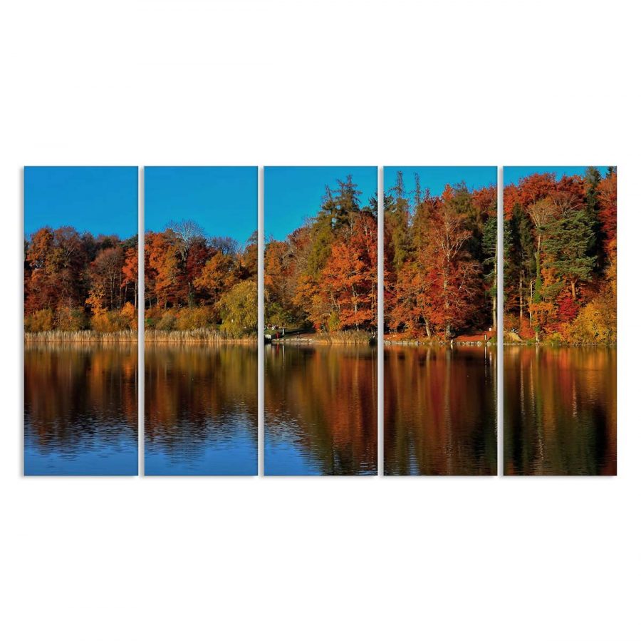 See und Herbstbäume Leinwandbilder – Bild 2