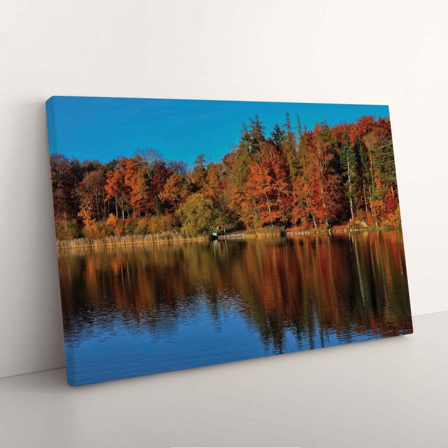 See und Herbstbäume Leinwandbilder – Bild 3