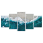 Wellen brechen am ruhigen Strand Sommer blauer Ozean Leinwandbilder