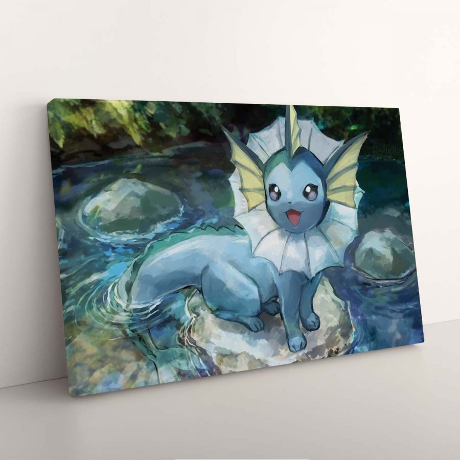 Vaporeon Eevee Evolutions Pokemon Wasser Leinwandbilder – Bild 3