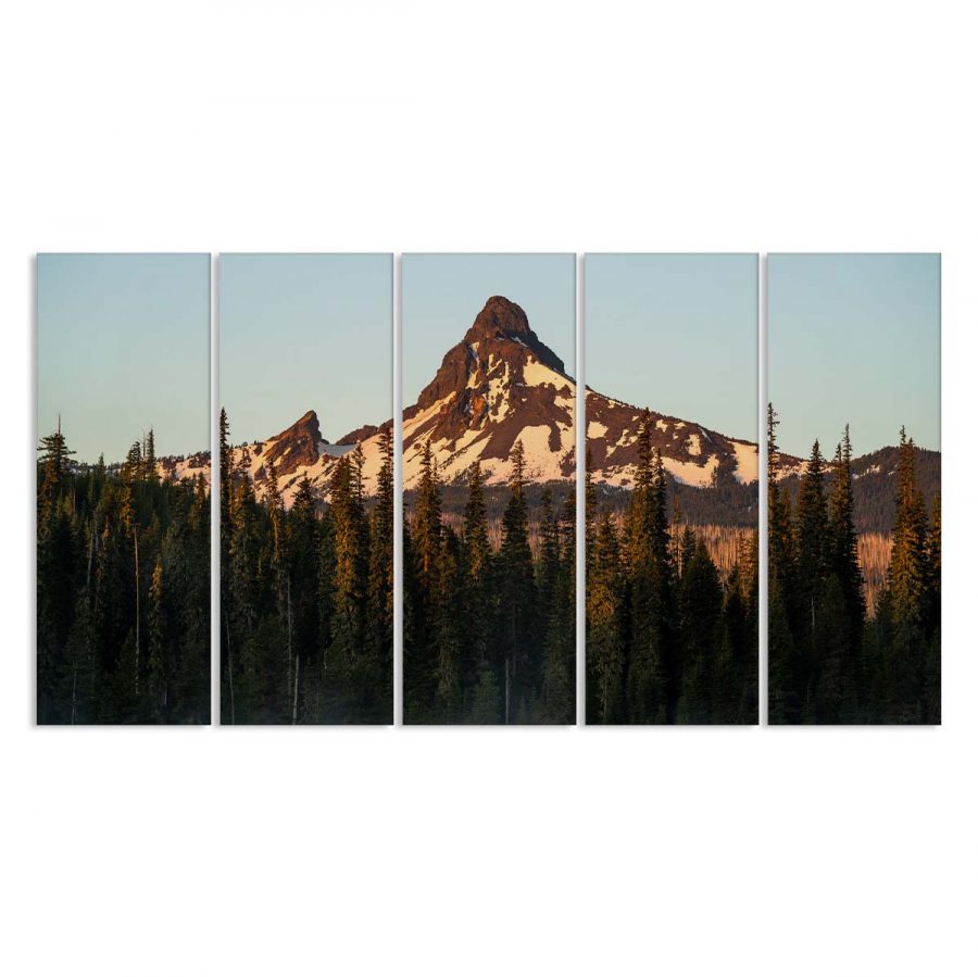 Bergnaturbäume und Sonnenuntergang Leinwandbilder – Bild 2
