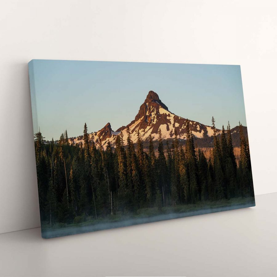Bergnaturbäume und Sonnenuntergang Leinwandbilder – Bild 3