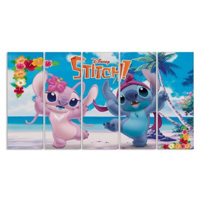 Alternative view of Niedlicher Stitch und Engel am Strand Lilo und Stitch Leinwandbilder