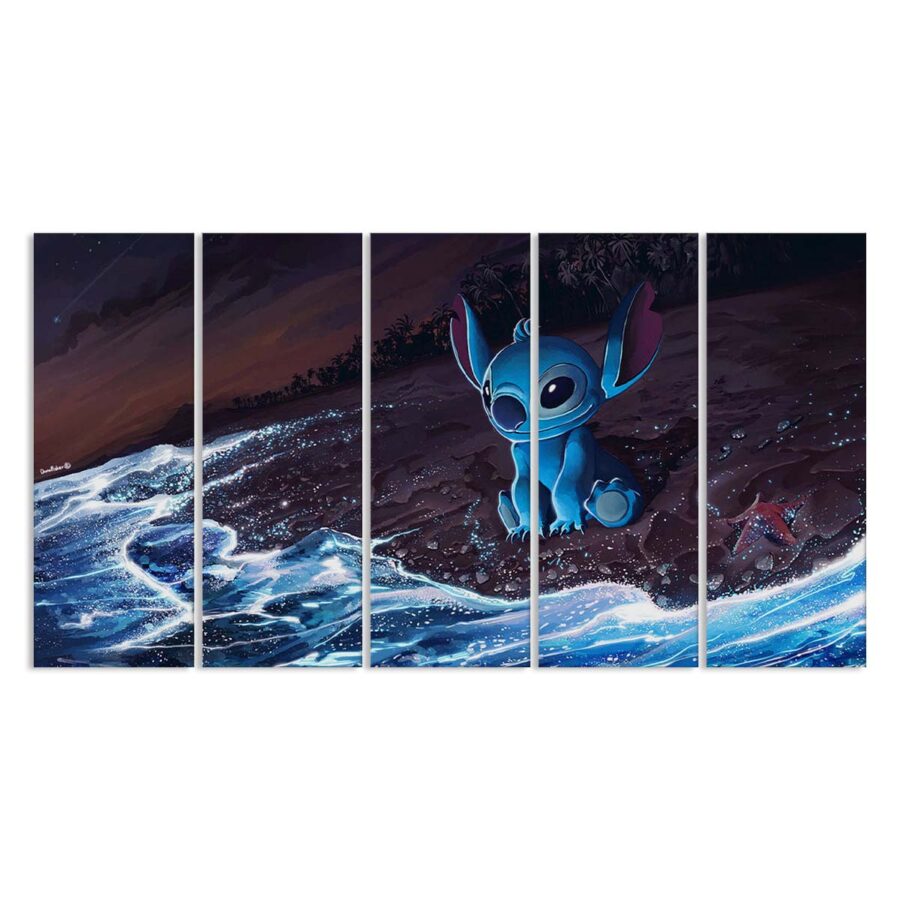 Stitch in der Strandnacht Lilo und Stitch Leinwandbilder – Bild 2