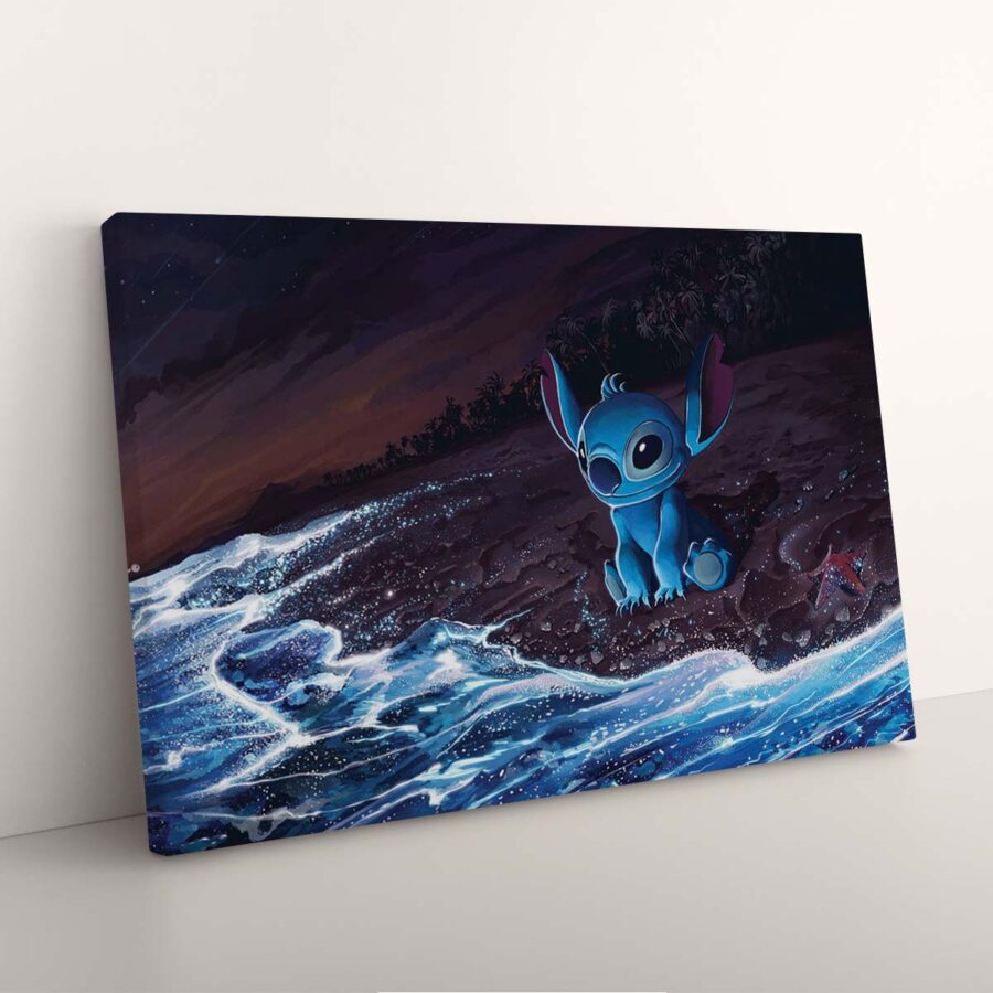 Stitch in der Strandnacht Lilo und Stitch Leinwandbilder – Bild 3