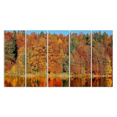 Alternative view of Herbstreflexionen rote Bäume Leinwandbilder