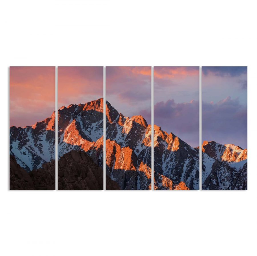 Berge mit Licht des Sonnenuntergangs Leinwandbilder – Bild 2