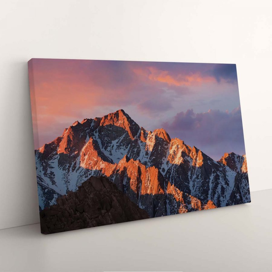 Berge mit Licht des Sonnenuntergangs Leinwandbilder – Bild 3