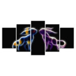 Nachtara und Psiana Evoli Evolutions Pokemon Leinwandbilder
