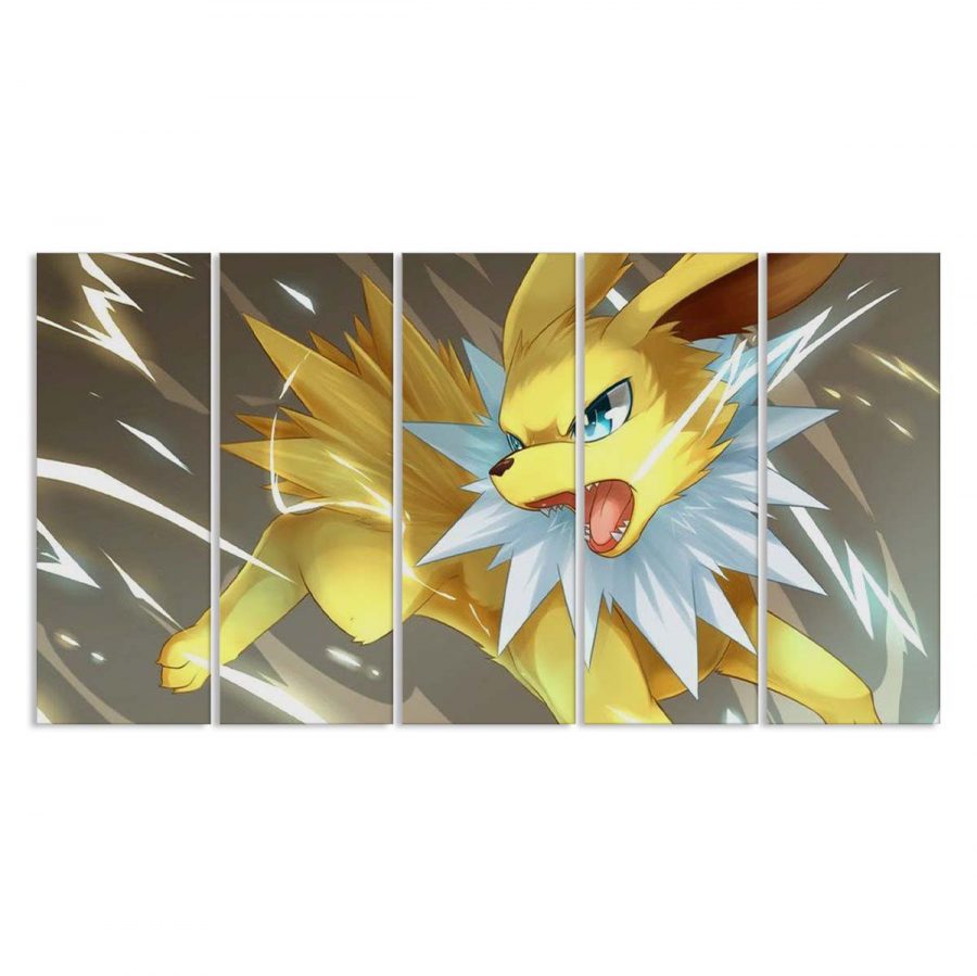 Jolteon Gelb Pokemon Eevee Evolutions Leinwandbilder – Bild 2