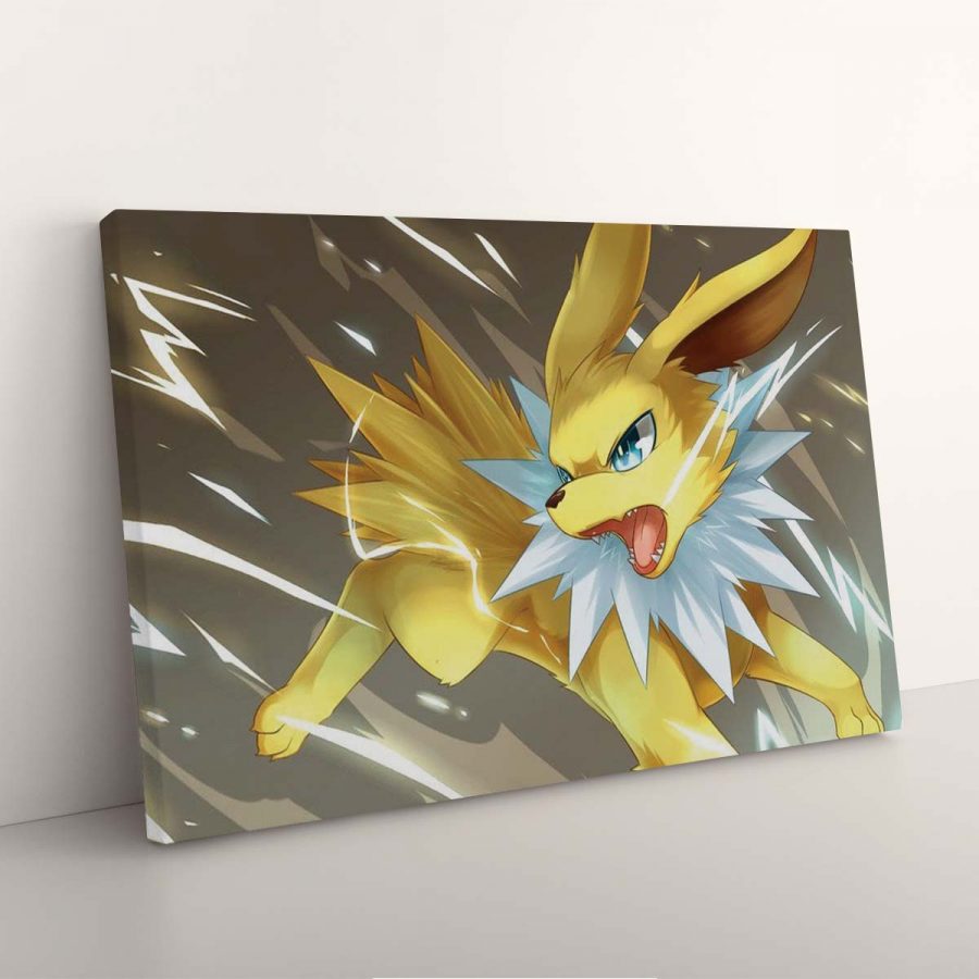 Jolteon Gelb Pokemon Eevee Evolutions Leinwandbilder – Bild 3