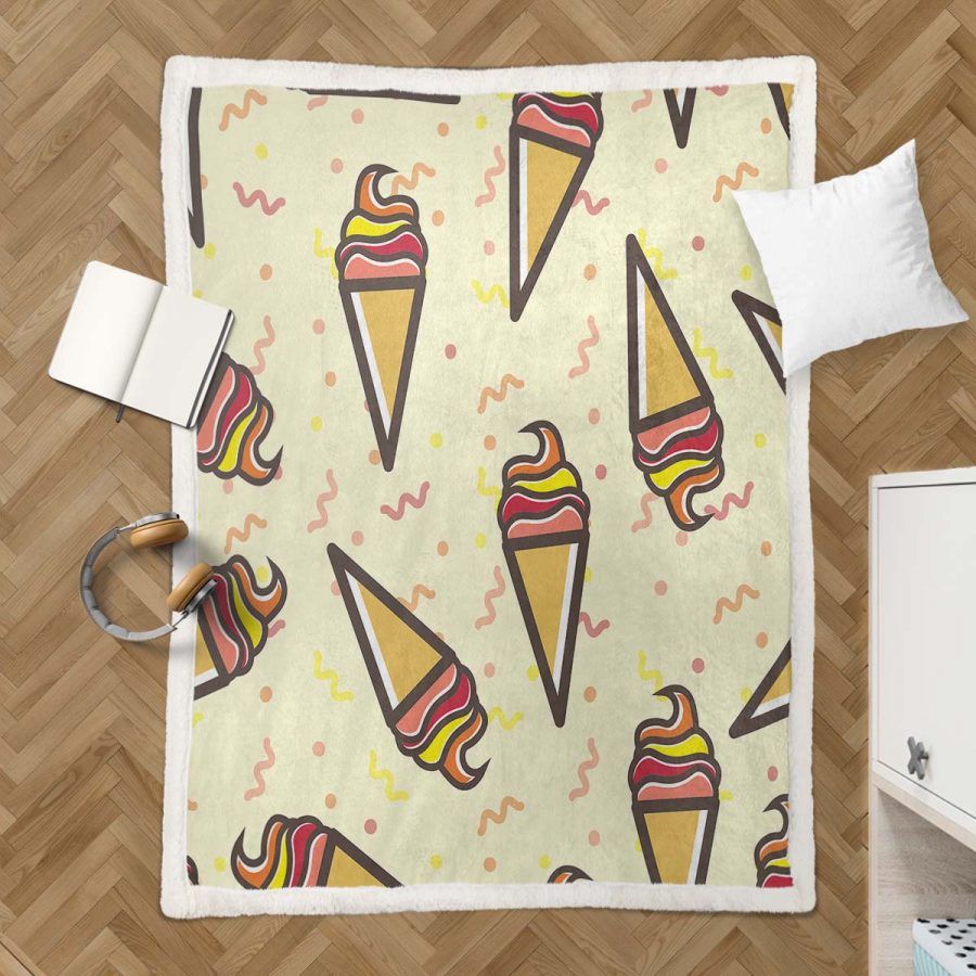 Eistüte Muster Decke - Fleecedecke – Bild 3