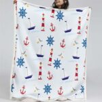 nautische Muster Dekor Zimmer Kinder Ideen Decke – Fleecedecke