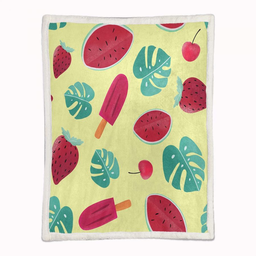 Wassermelone und die Blätter Decke - Fleecedecke – Bild 2