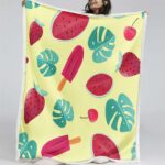 Wassermelone und die Blätter Decke – Fleecedecke