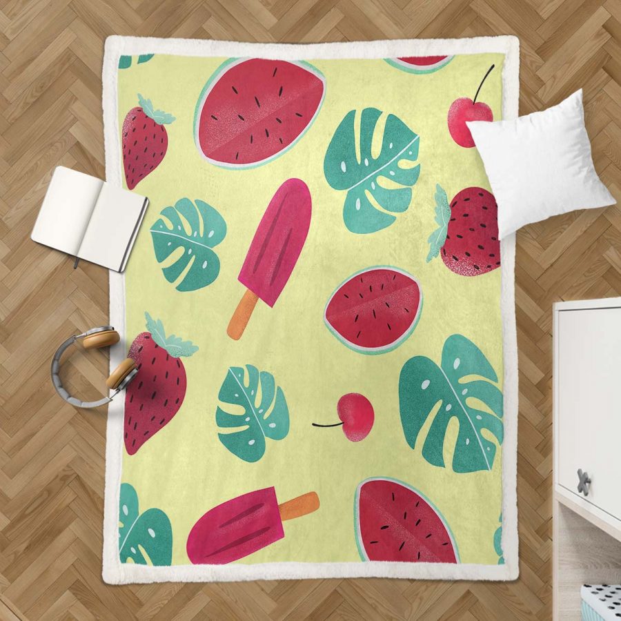 Wassermelone und die Blätter Decke - Fleecedecke – Bild 3