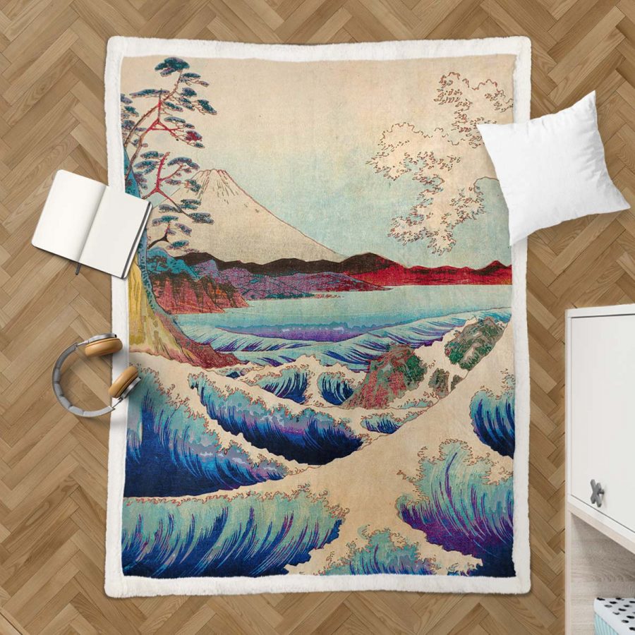 welle japanisch mount fuji Decke - Fleecedecke – Bild 3